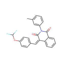 Cc1cccc(N2C(=O)/C(=C\c3ccc(OC(F)F)cc3)c3ccccc3C2=O)c1 ZINC000003350620