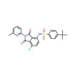 Cc1cccc(N2C(=O)c3c(Cl)ccc(NS(=O)(=O)c4ccc(C(C)(C)C)cc4)c3C2=O)n1 ZINC000653849293