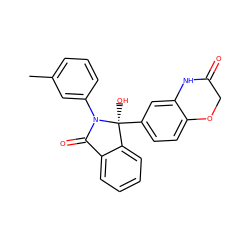 Cc1cccc(N2C(=O)c3ccccc3[C@]2(O)c2ccc3c(c2)NC(=O)CO3)c1 ZINC000059203436