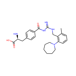 Cc1cccc(N2CCCCCC2)c1CNC(=N)NC(=O)c1ccc(C[C@H](N)C(=O)O)cc1 ZINC000653849933