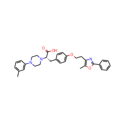 Cc1cccc(N2CCN([C@@H](Cc3ccc(OCCc4nc(-c5ccccc5)oc4C)cc3)C(=O)O)CC2)c1 ZINC000049111814