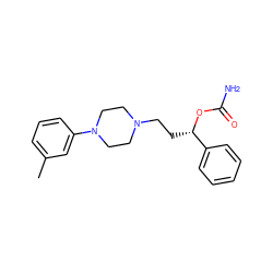 Cc1cccc(N2CCN(CC[C@H](OC(N)=O)c3ccccc3)CC2)c1 ZINC000095580604