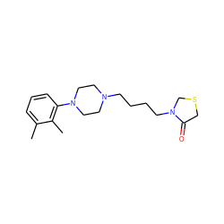 Cc1cccc(N2CCN(CCCCN3CSCC3=O)CC2)c1C ZINC000001547052