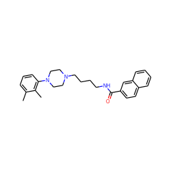 Cc1cccc(N2CCN(CCCCNC(=O)c3ccc4ccccc4c3)CC2)c1C ZINC000653688518