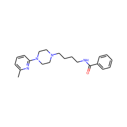 Cc1cccc(N2CCN(CCCCNC(=O)c3ccccc3)CC2)n1 ZINC000136442604