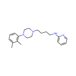 Cc1cccc(N2CCN(CCCCNc3ccccn3)CC2)c1C ZINC000058592736