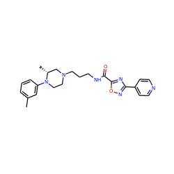 Cc1cccc(N2CCN(CCCNC(=O)c3nc(-c4ccncc4)no3)C[C@H]2C)c1 ZINC000029043010