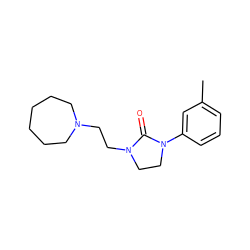 Cc1cccc(N2CCN(CCN3CCCCCC3)C2=O)c1 ZINC000049033919