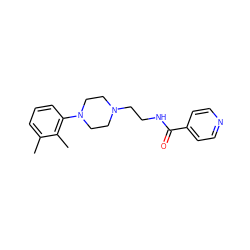 Cc1cccc(N2CCN(CCNC(=O)c3ccncc3)CC2)c1C ZINC000653780495