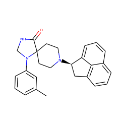 Cc1cccc(N2CNC(=O)C23CCN([C@@H]2Cc4cccc5cccc2c45)CC3)c1 ZINC000026404033