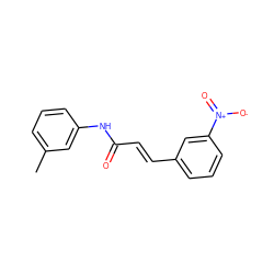 Cc1cccc(NC(=O)/C=C/c2cccc([N+](=O)[O-])c2)c1 ZINC000000063831