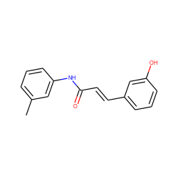 Cc1cccc(NC(=O)/C=C/c2cccc(O)c2)c1 ZINC000095590071