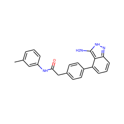 Cc1cccc(NC(=O)Cc2ccc(-c3cccc4n[nH]c(N)c34)cc2)c1 ZINC000038318181