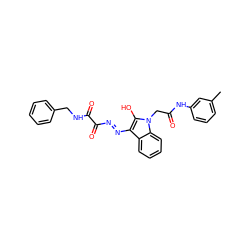 Cc1cccc(NC(=O)Cn2c(O)c(/N=N/C(=O)C(=O)NCc3ccccc3)c3ccccc32)c1 ZINC000101038238