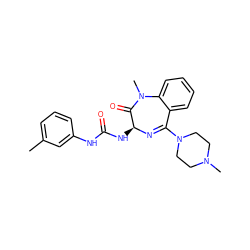 Cc1cccc(NC(=O)N[C@@H]2N=C(N3CCN(C)CC3)c3ccccc3N(C)C2=O)c1 ZINC000026820247