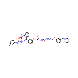 Cc1cccc(NC(=O)N[C@H]2N=C(c3cccc(OCC(=O)NCC(=O)NCCCOc4cccc(CN5CCCCC5)c4)c3)c3ccccc3N(C)C2=O)c1 ZINC000095542028