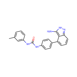 Cc1cccc(NC(=O)Nc2ccc(-c3cccc4n[nH]c(N)c34)cc2)c1 ZINC000028604289