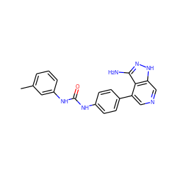 Cc1cccc(NC(=O)Nc2ccc(-c3cncc4[nH]nc(N)c34)cc2)c1 ZINC000029130252