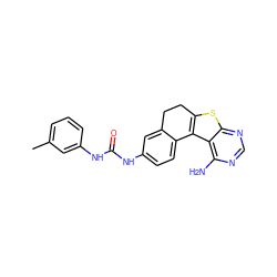 Cc1cccc(NC(=O)Nc2ccc3c(c2)CCc2sc4ncnc(N)c4c2-3)c1 ZINC000013673690