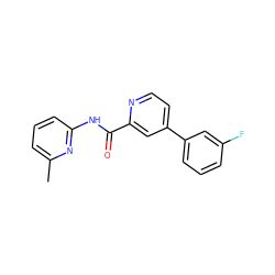 Cc1cccc(NC(=O)c2cc(-c3cccc(F)c3)ccn2)n1 ZINC000028900340