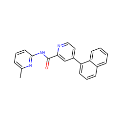 Cc1cccc(NC(=O)c2cc(-c3cccc4ccccc34)ccn2)n1 ZINC000028900361