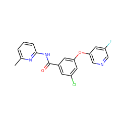 Cc1cccc(NC(=O)c2cc(Cl)cc(Oc3cncc(F)c3)c2)n1 ZINC000096939149