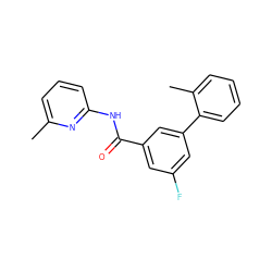 Cc1cccc(NC(=O)c2cc(F)cc(-c3ccccc3C)c2)n1 ZINC000040876244