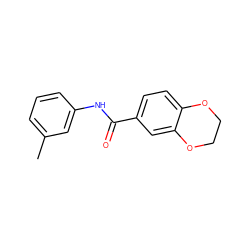 Cc1cccc(NC(=O)c2ccc3c(c2)OCCO3)c1 ZINC000000451165