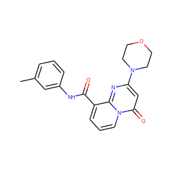 Cc1cccc(NC(=O)c2cccn3c(=O)cc(N4CCOCC4)nc23)c1 ZINC000473132459