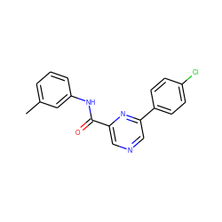 Cc1cccc(NC(=O)c2cncc(-c3ccc(Cl)cc3)n2)c1 ZINC000064448520