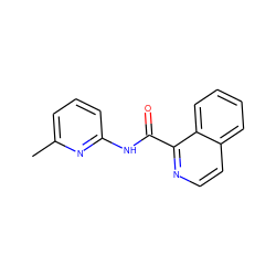 Cc1cccc(NC(=O)c2nccc3ccccc23)n1 ZINC000028900331