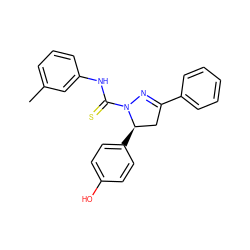 Cc1cccc(NC(=S)N2N=C(c3ccccc3)C[C@H]2c2ccc(O)cc2)c1 ZINC000072175620