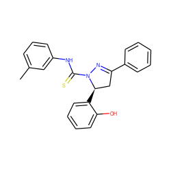 Cc1cccc(NC(=S)N2N=C(c3ccccc3)C[C@H]2c2ccccc2O)c1 ZINC000072174987