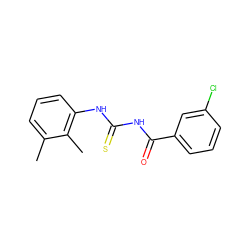 Cc1cccc(NC(=S)NC(=O)c2cccc(Cl)c2)c1C ZINC000014005087