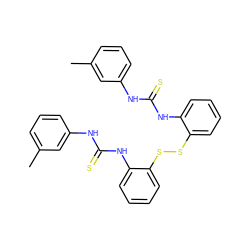 Cc1cccc(NC(=S)Nc2ccccc2SSc2ccccc2NC(=S)Nc2cccc(C)c2)c1 ZINC000473154489