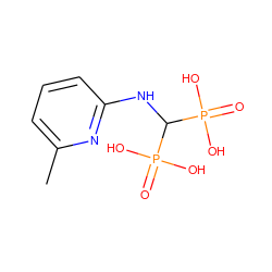 Cc1cccc(NC(P(=O)(O)O)P(=O)(O)O)n1 ZINC000006523163