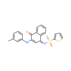 Cc1cccc(NC2=C/C(=N/S(=O)(=O)c3cccs3)c3ccccc3C2=O)c1 ZINC000100538008