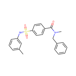 Cc1cccc(NS(=O)(=O)c2ccc(C(=O)N(C)Cc3ccccc3)cc2)c1 ZINC000242849403