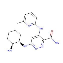 Cc1cccc(Nc2cc(N[C@@H]3CCCC[C@@H]3N)nnc2C(N)=O)n1 ZINC000169307035