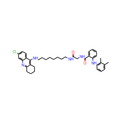 Cc1cccc(Nc2ccccc2C(=O)NCC(=O)NCCCCCCCCNc2c3c(nc4cc(Cl)ccc24)CCCC3)c1C ZINC000169322867