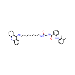 Cc1cccc(Nc2ccccc2C(=O)NCC(=O)NCCCCCCCCNc2c3c(nc4ccccc24)CCCC3)c1C ZINC000169324441