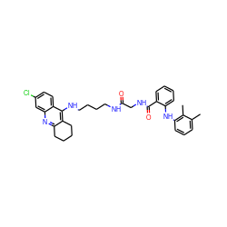 Cc1cccc(Nc2ccccc2C(=O)NCC(=O)NCCCCNc2c3c(nc4cc(Cl)ccc24)CCCC3)c1C ZINC000169324458