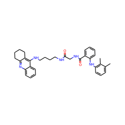 Cc1cccc(Nc2ccccc2C(=O)NCC(=O)NCCCCNc2c3c(nc4ccccc24)CCCC3)c1C ZINC000169324410