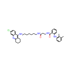 Cc1cccc(Nc2ccccc2C(=O)NCCC(=O)NCCCCCCCNc2c3c(nc4cc(Cl)ccc24)CCCC3)c1C ZINC000096271289