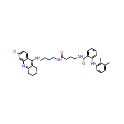 Cc1cccc(Nc2ccccc2C(=O)NCCCC(=O)NCCCCNc2c3c(nc4cc(Cl)ccc24)CCCC3)c1C ZINC000096271296