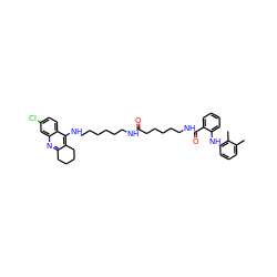 Cc1cccc(Nc2ccccc2C(=O)NCCCCCC(=O)NCCCCCCNc2c3c(nc4cc(Cl)ccc24)CCCC3)c1C ZINC000096271291