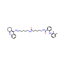 Cc1cccc(Nc2ccccc2C(=O)NCCCCCC(=O)NCCCCCCNc2c3c(nc4ccccc24)CCCC3)c1C ZINC000169324431