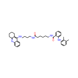 Cc1cccc(Nc2ccccc2C(=O)NCCCCCC(=O)NCCCCNc2c3c(nc4ccccc24)CCCC3)c1C ZINC000169324419