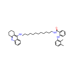 Cc1cccc(Nc2ccccc2C(=O)NCCCCCCCCCCCCNc2c3c(nc4ccccc24)CCCC3)c1C ZINC000169325214