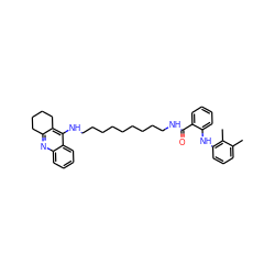 Cc1cccc(Nc2ccccc2C(=O)NCCCCCCCCCNc2c3c(nc4ccccc24)CCCC3)c1C ZINC000169325211